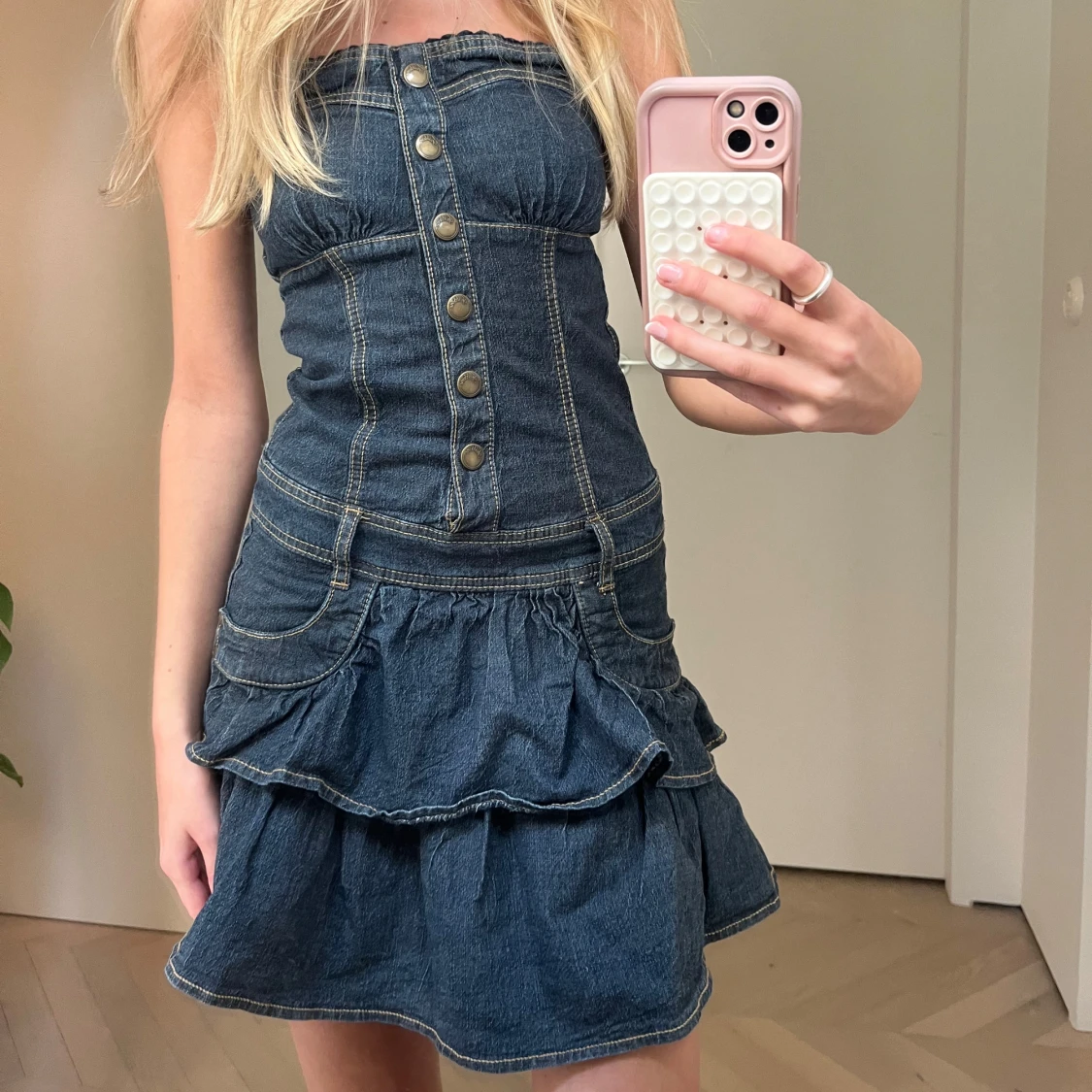 Mörkblå jeansklänning - 1