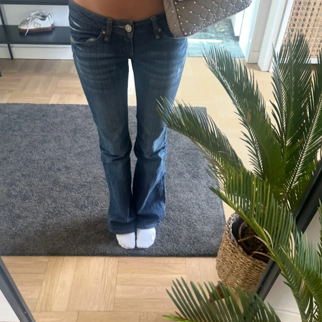 Lågmidjade bootcut jeans blå - 1