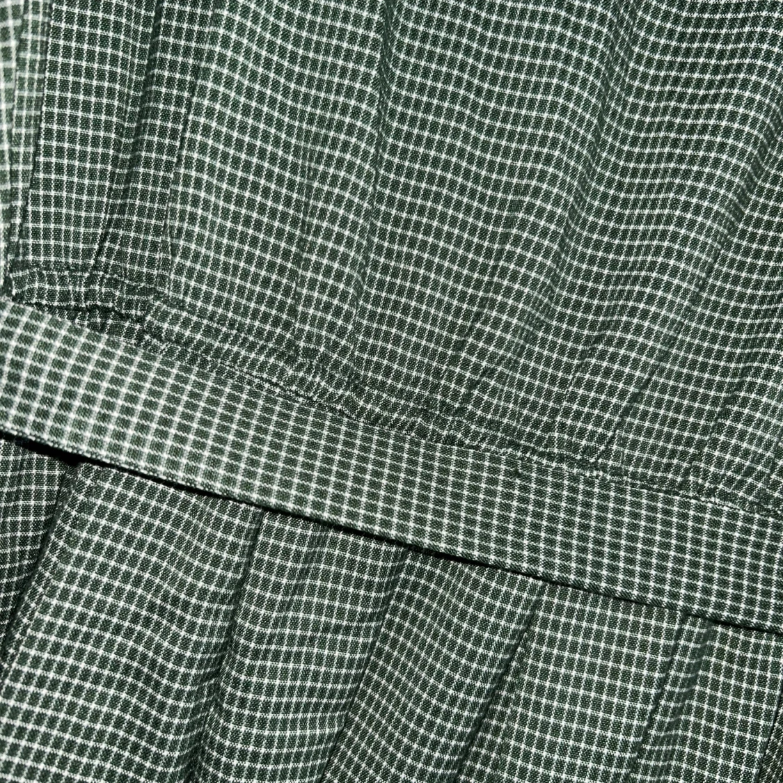 Grön rutig klänning med krage och bälte - 3