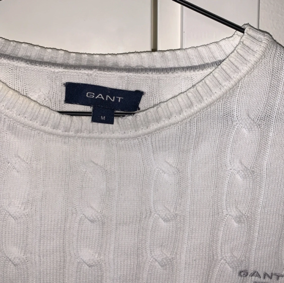 Vit kabelstickad tröja från GANT - 2