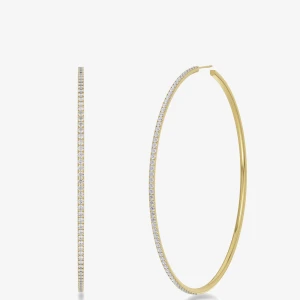 Guldiga hoop-örhängen med stenar - Guldiga hoop örhängen dekorerade med kristalstenar från Edblad. Dom är i väldigt fina skick och pris kan diskuteras