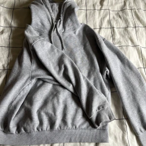 Grå hoodie från 157 - Säljer en klassisk grå hoodie från 157 i storlek M. Den har en bekväm passform med långa ärmar och en praktisk huva med dragsko. Perfekt för en avslappnad stil. Väll använd och har därför tvättats antal gånger vilket gjort att den krympt lite. Skulle säga att den även passar någon med S