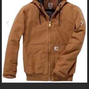 Brun jacka från Carhartt - Säljer en snygg brun jacka från Carhartt med huva och dragkedja. Jackan har en klassisk design med ribbade muddar och två framfickor. Perfekt för höst och vår! Jackan heter duck aktiv.