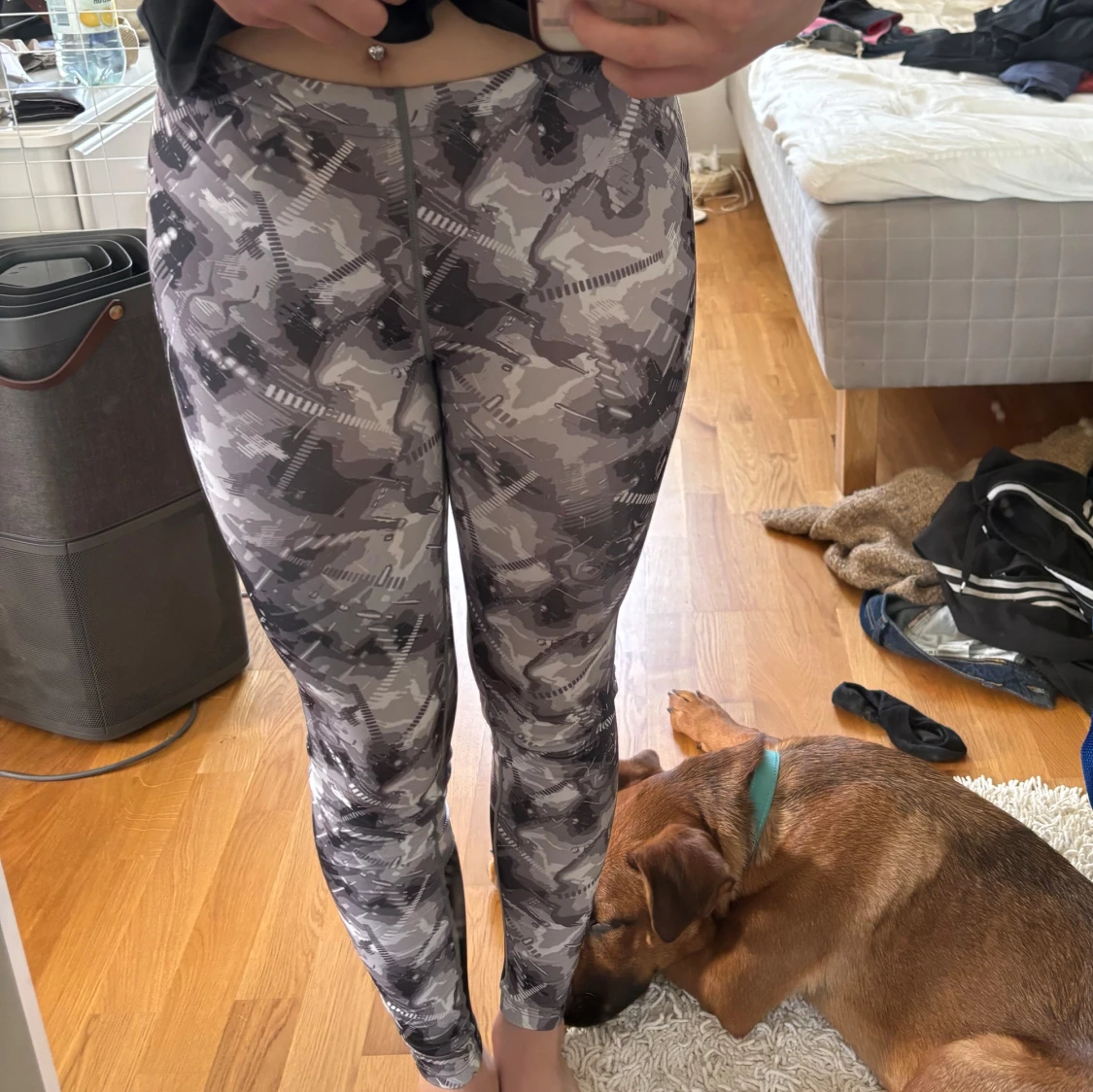 Grå camo leggings