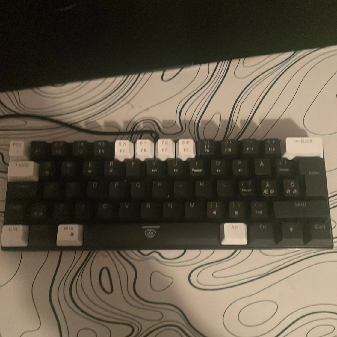 Svart och vit mekaniskt tangentbord - 3