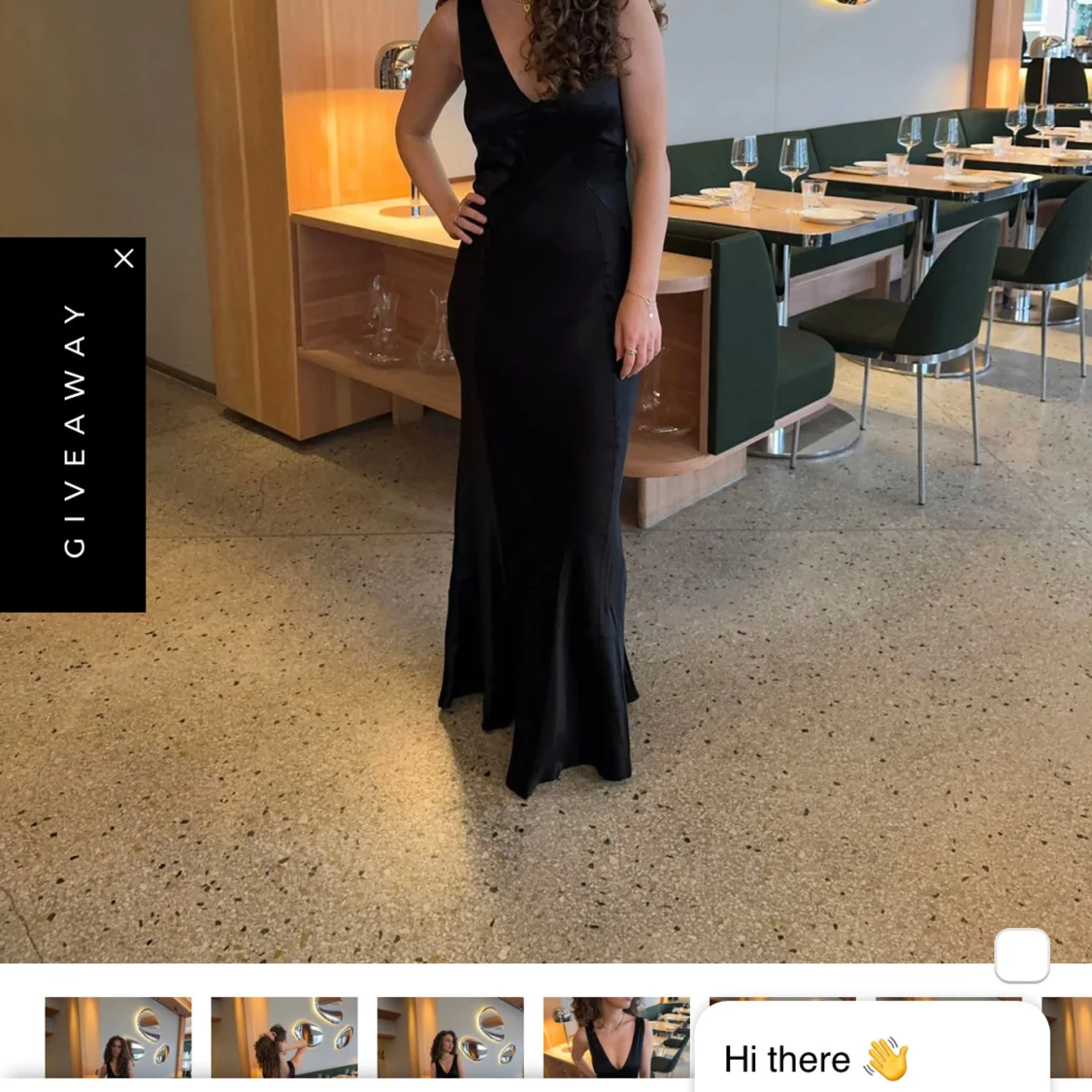 Svart satin klänning  - 2