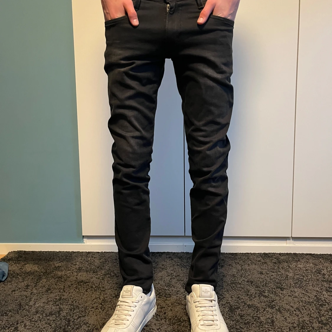 Svarta slim jeansbyxor