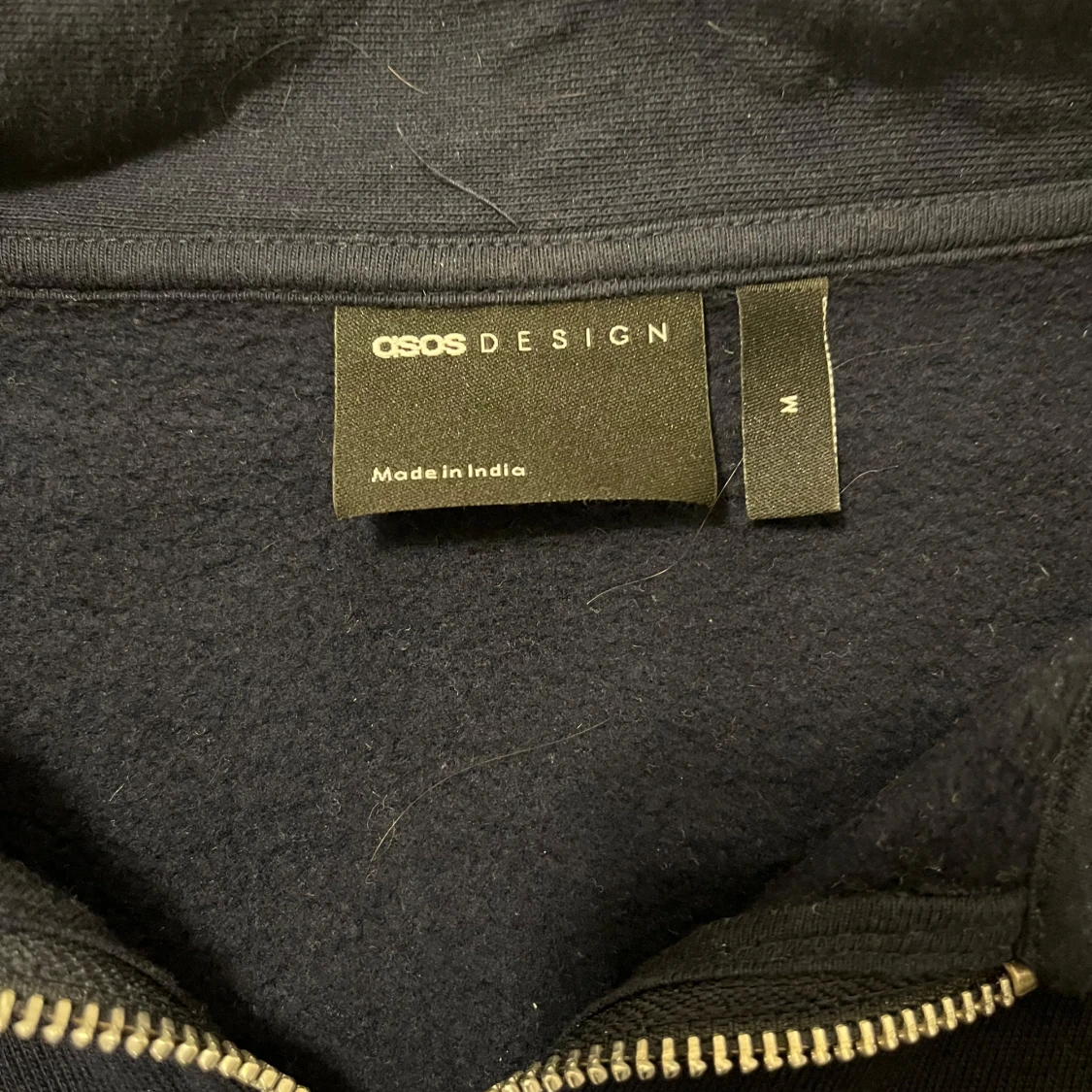 Mörkblå halvzip tröja från ASOS DESIGN - 3