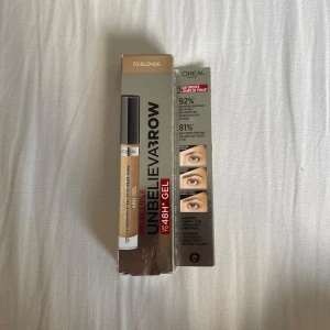 Unbelieva brow  - Säljer en oanvänd brow gel i färgen 7.0 blonde från loreal paris, förpackningen har legat bland annat, derför den ser ut så men produkten är helt ny och oanvänd! Säljer den för 50kr + frakt!