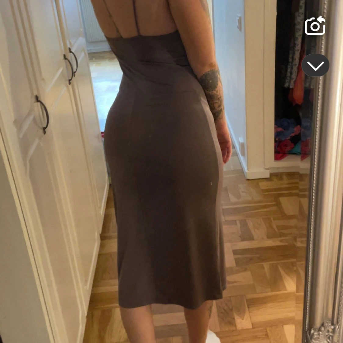 Brun/grå långklänning från zara - 1