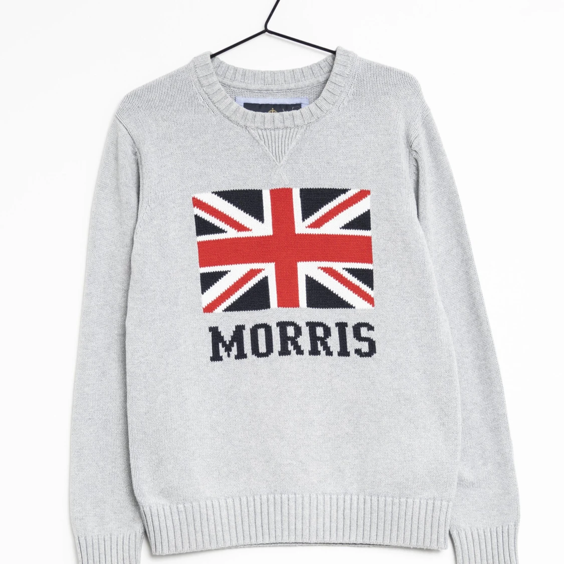 Grå stickad tröja Morris Union Jack - 3