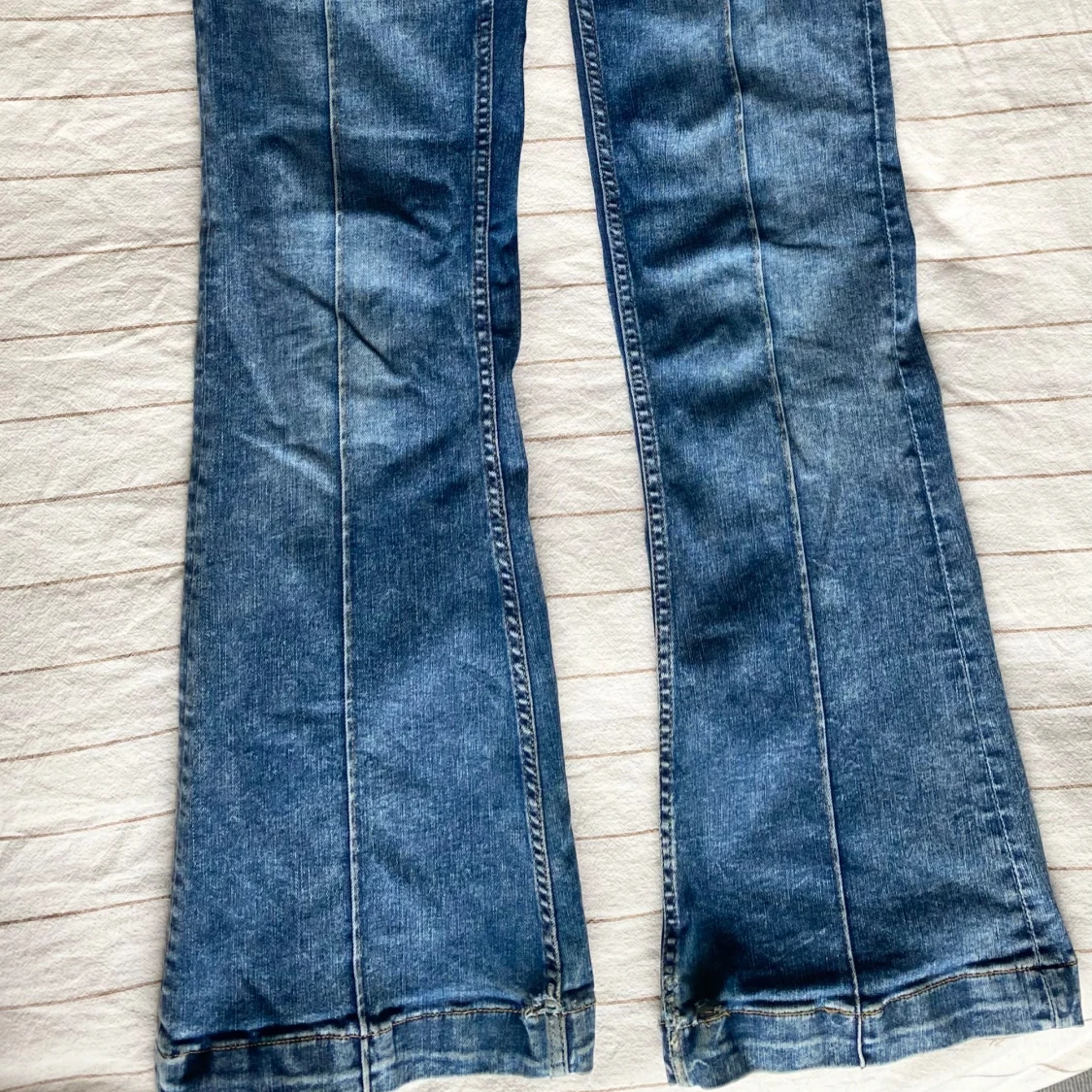 Blå lowwaist bootcut jeans - 1