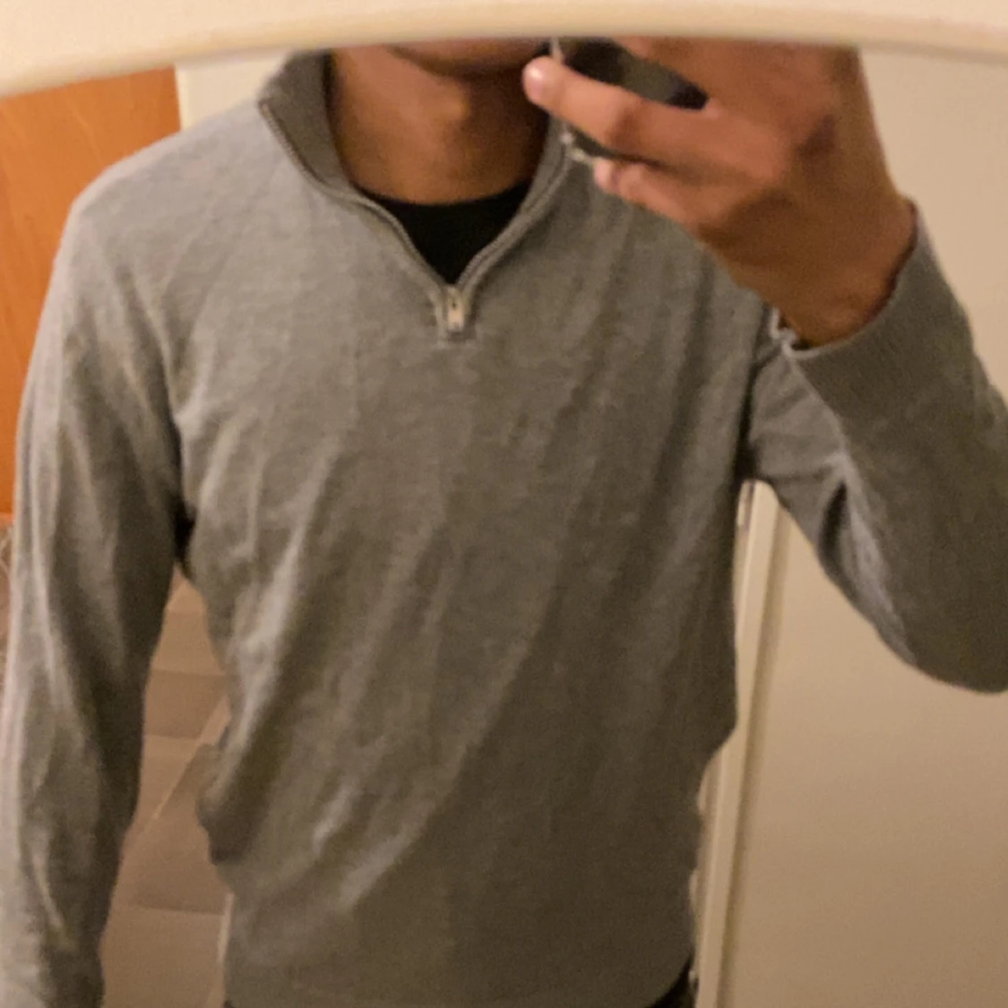 Grå halvzip-tröja från 1974 - 2