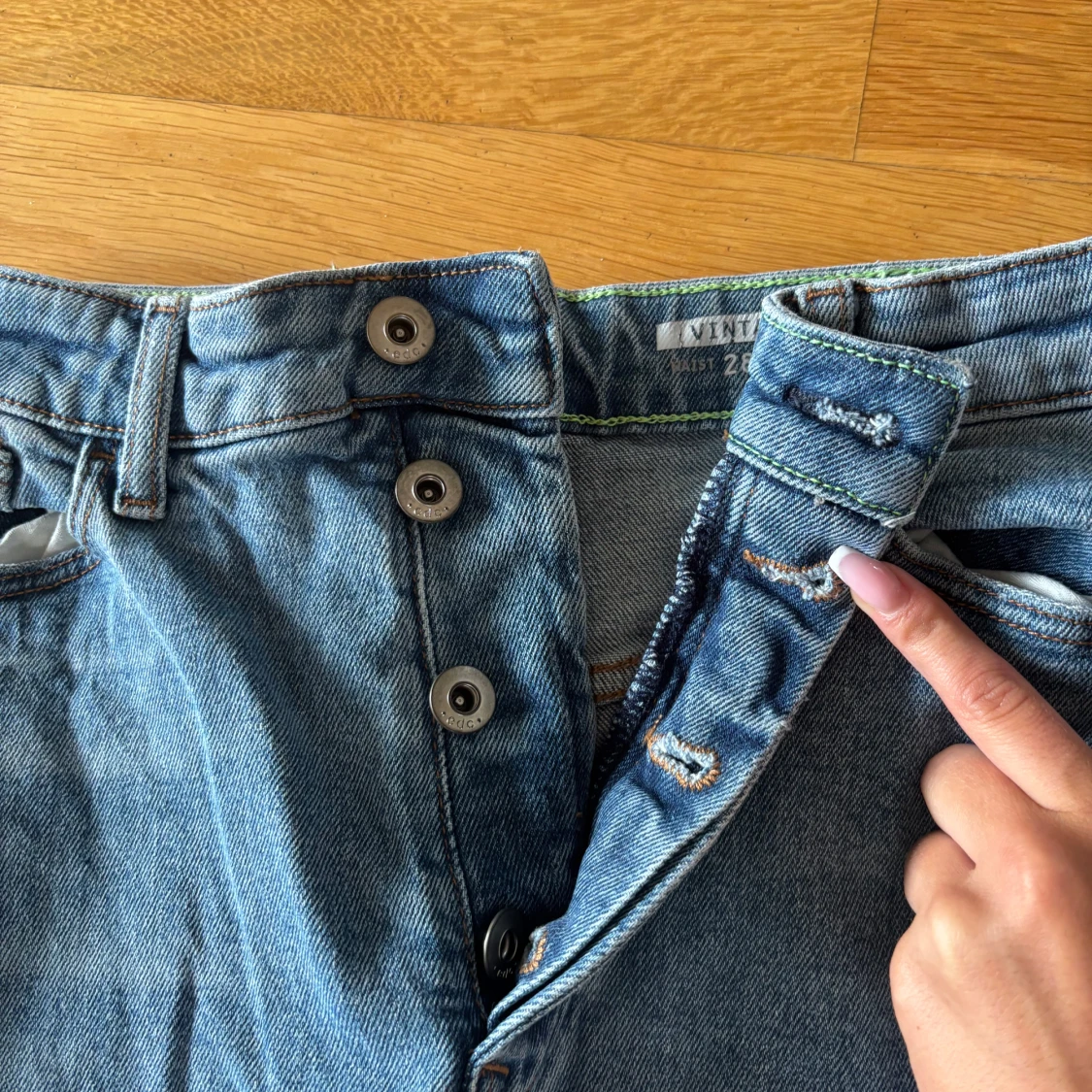  blåa high waist jeans - 2