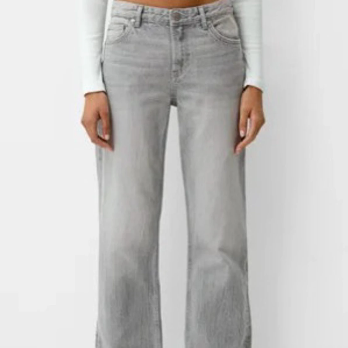 Gråa wide jeans från Zara - 3