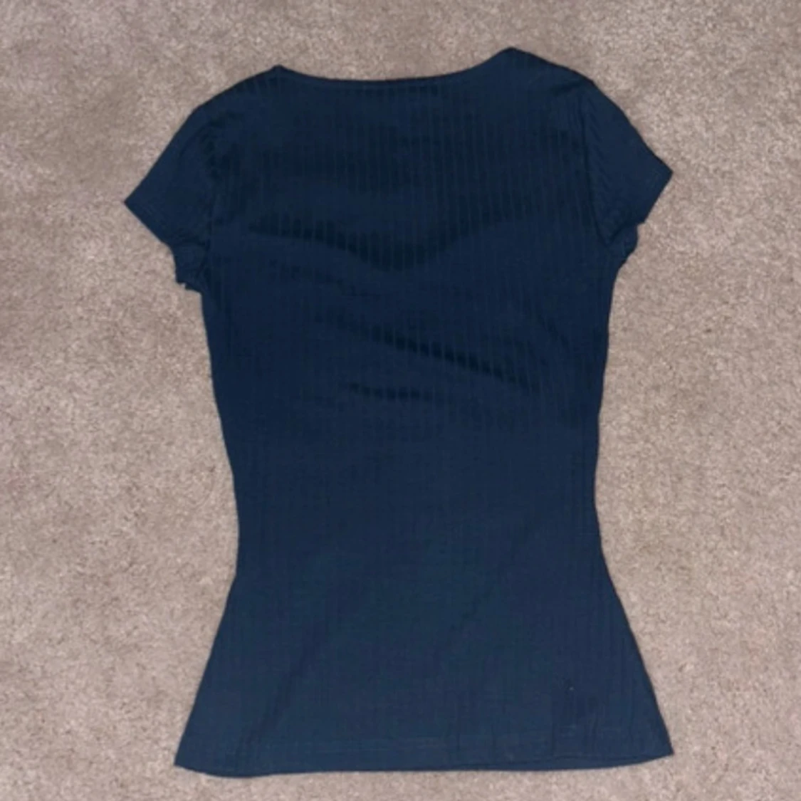Mörkblå ribbad topp  - 2