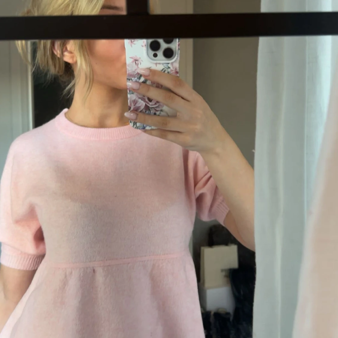 Rosa stickad topp nelly - 1