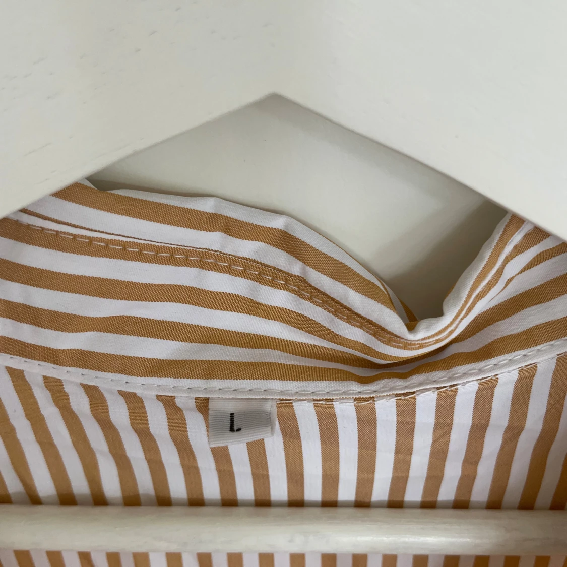 Randig långklänning med krage, storlek L - 2