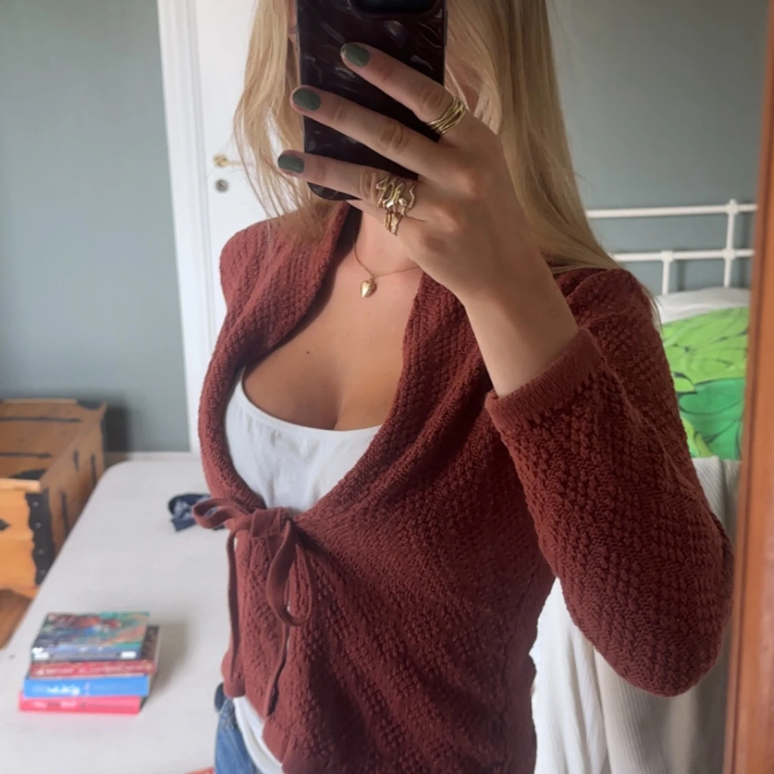 Rostbrun kofta från First Class - 2