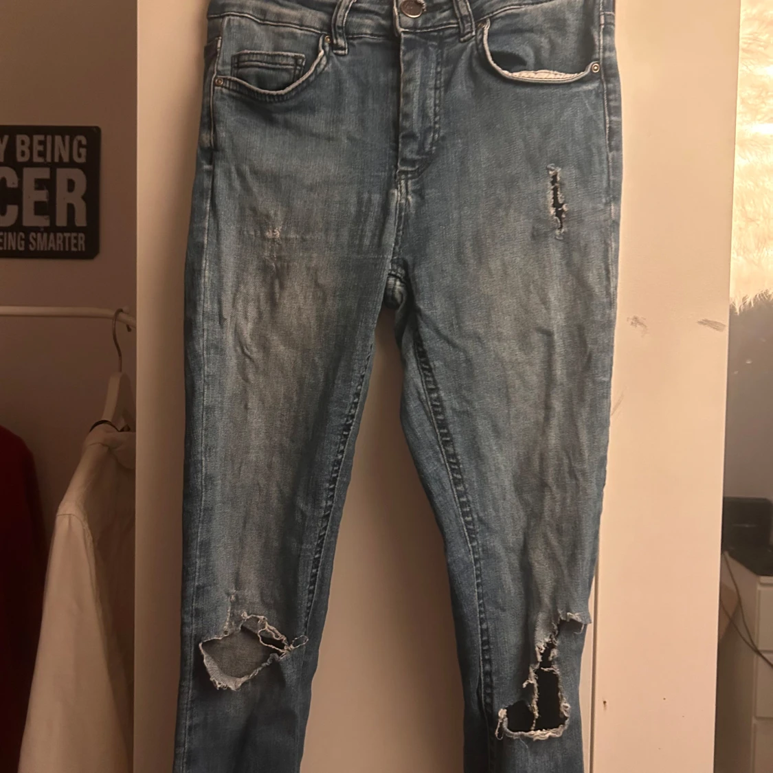 Blå ripped skinny jeans från ONLY - 1