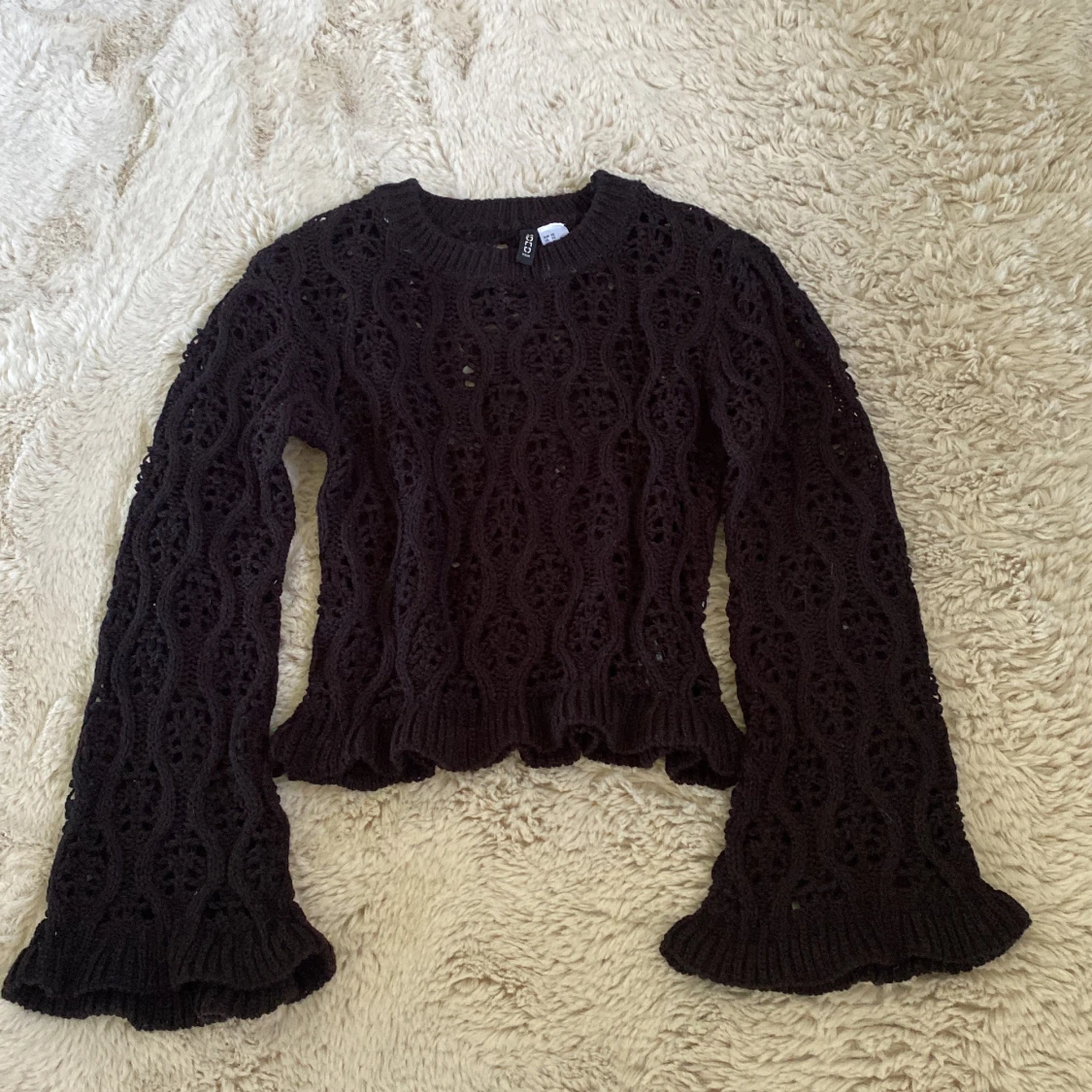 Svart stickad tröja XS