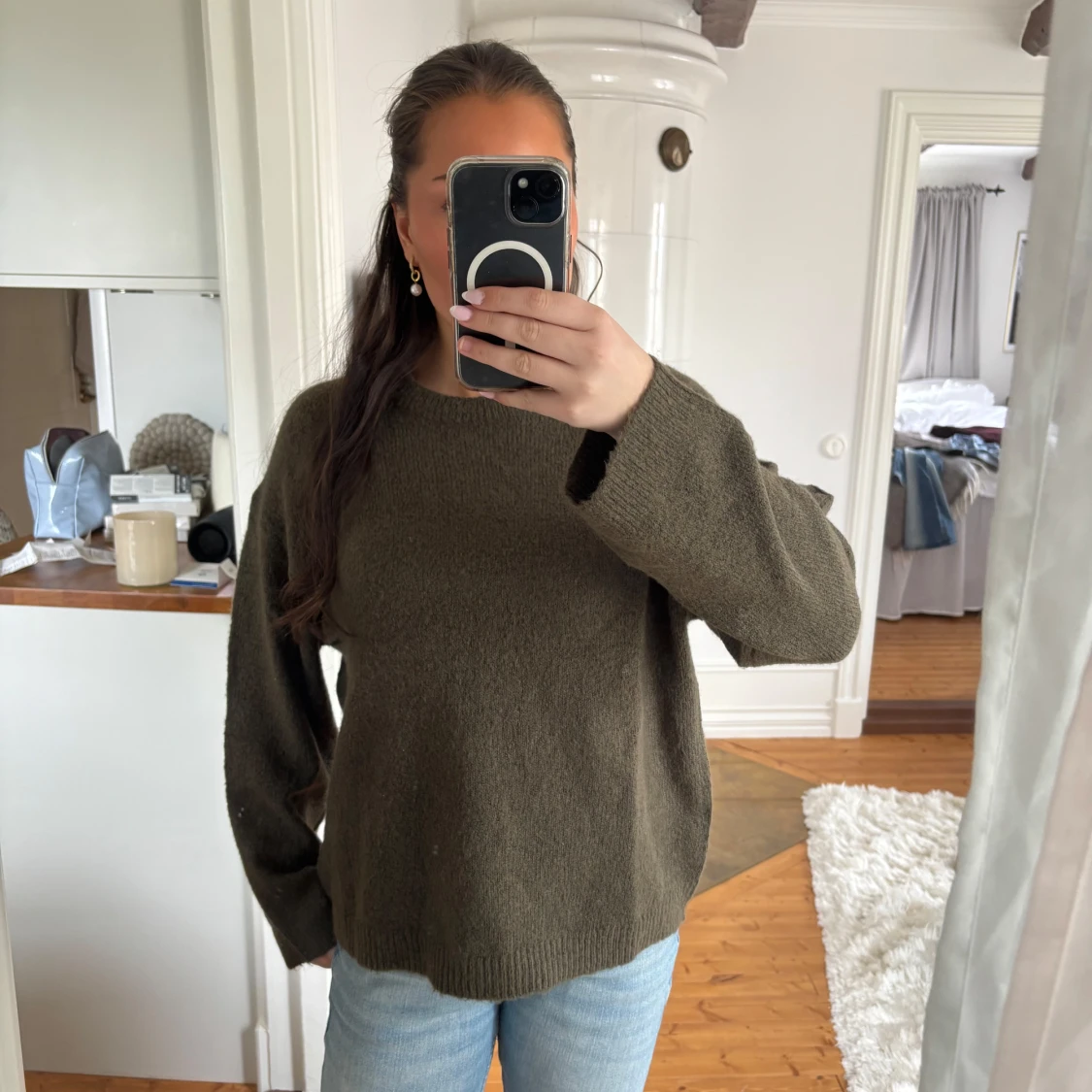 Grön stickad tröja