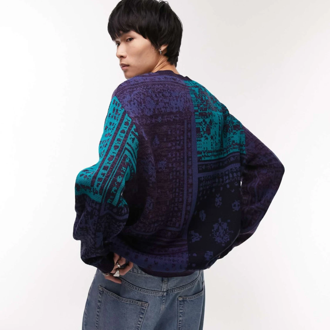 Mönstrad stickad tröja från Topman - 4