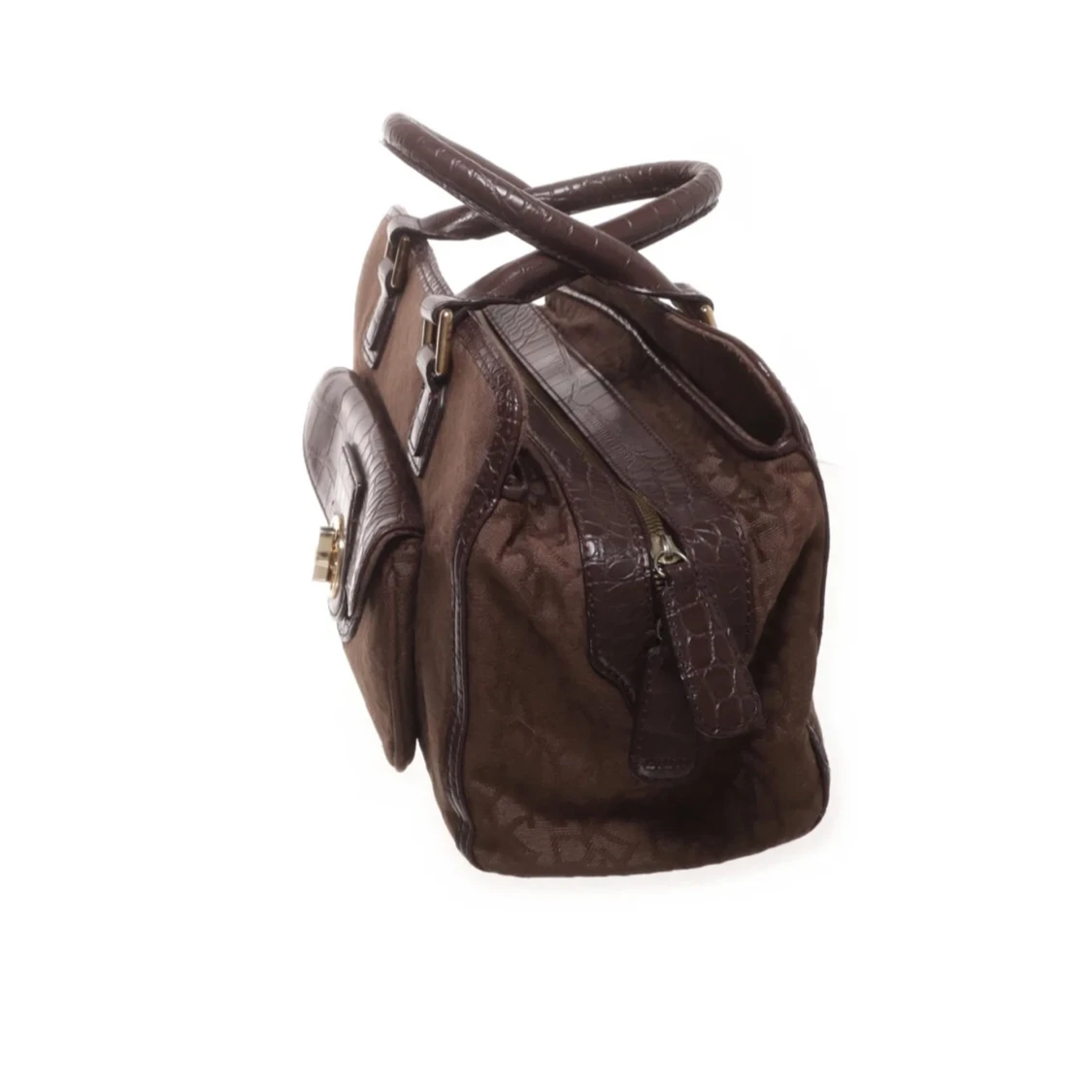 Brun handväska från DKNY med mönster - 2