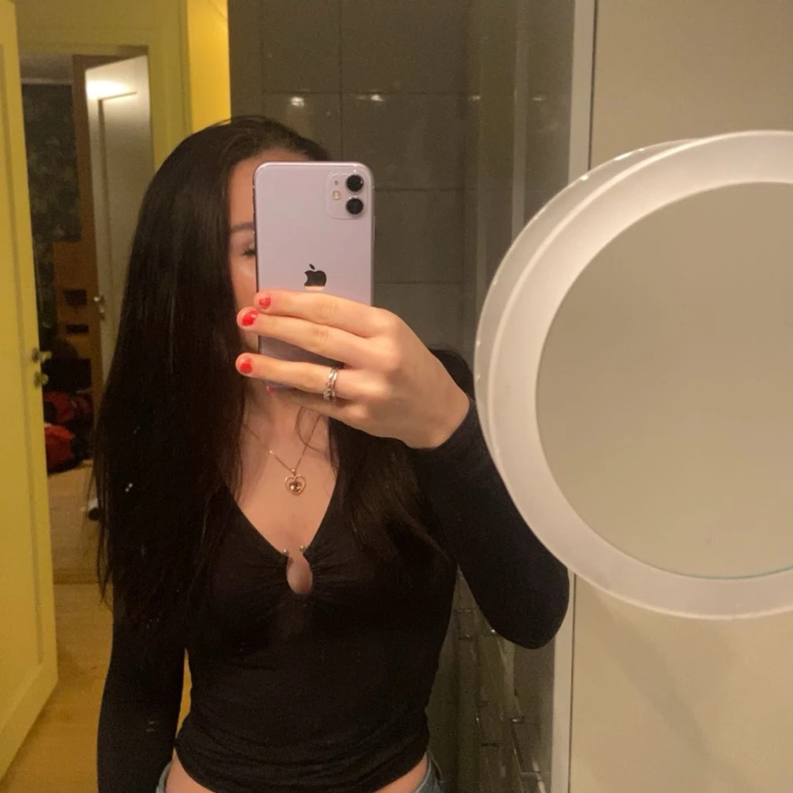 Svart långärmad topp - 1