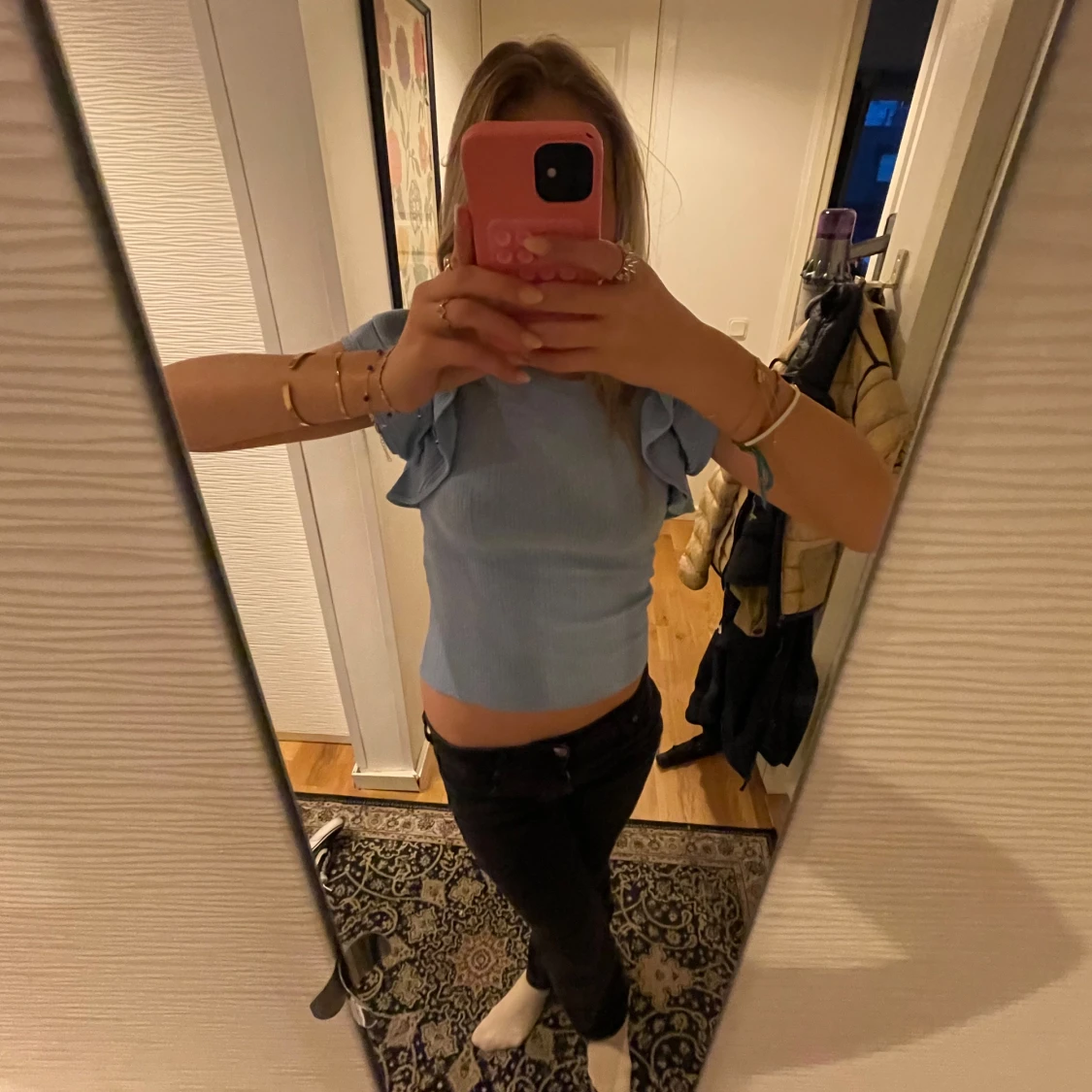 Blå volang tröja🩵 - 3