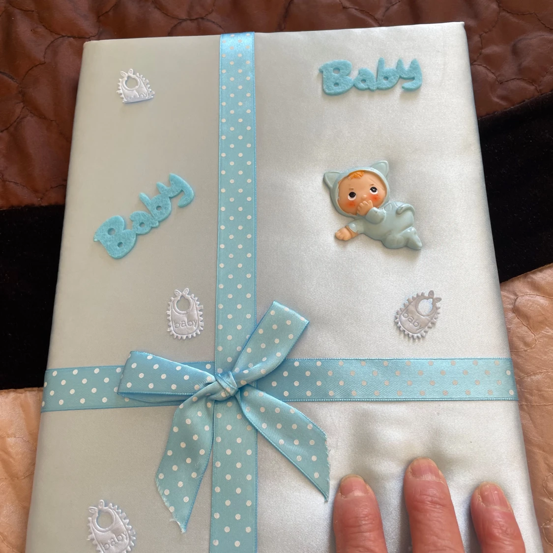 Babyminnesbok med blått omslag - 3