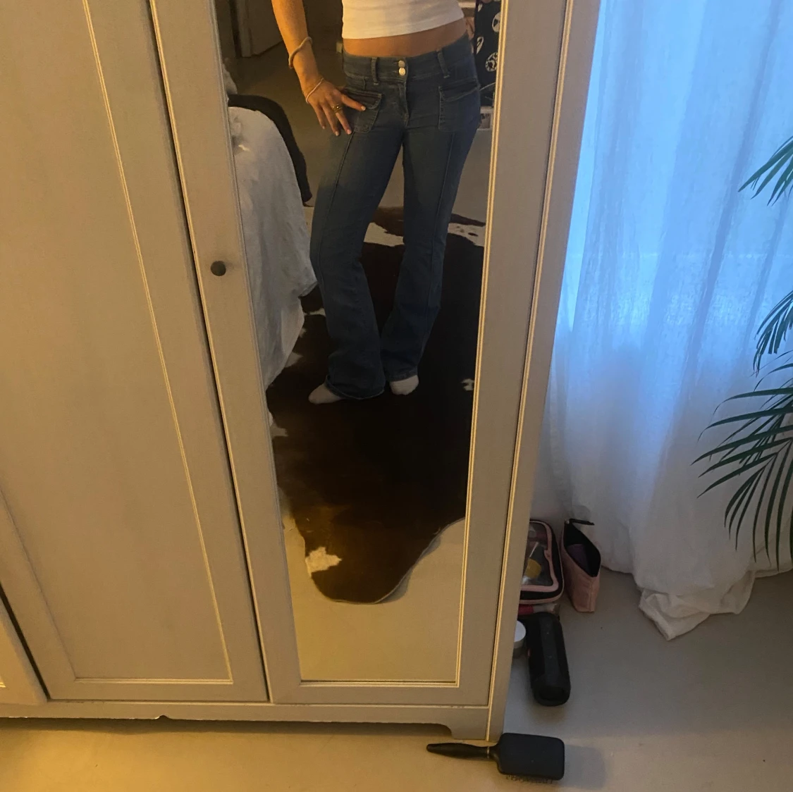 Blå bootcut jeans - 3