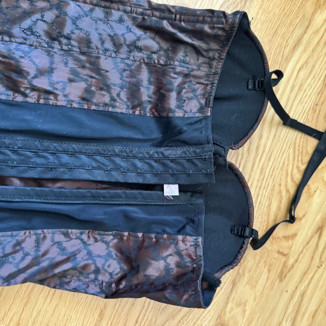 Brun leopardmönstrad korsett med bälte - 3