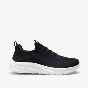 Svarta sneakers med vit sula - Beez SENSE LACE Slip-on Sneaker. Stilrena svarta sneakers med vit, tjock, stötdämpande sula och snörning. Ovandelen är i stickad syntet som ger en sportig känsla och skön passform.  Använd 2ggr. Säljer pga för stora.