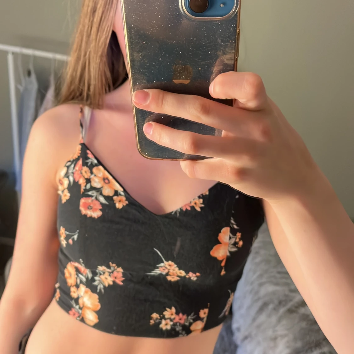 Svart blommig linnetopp från Divided!! - 3