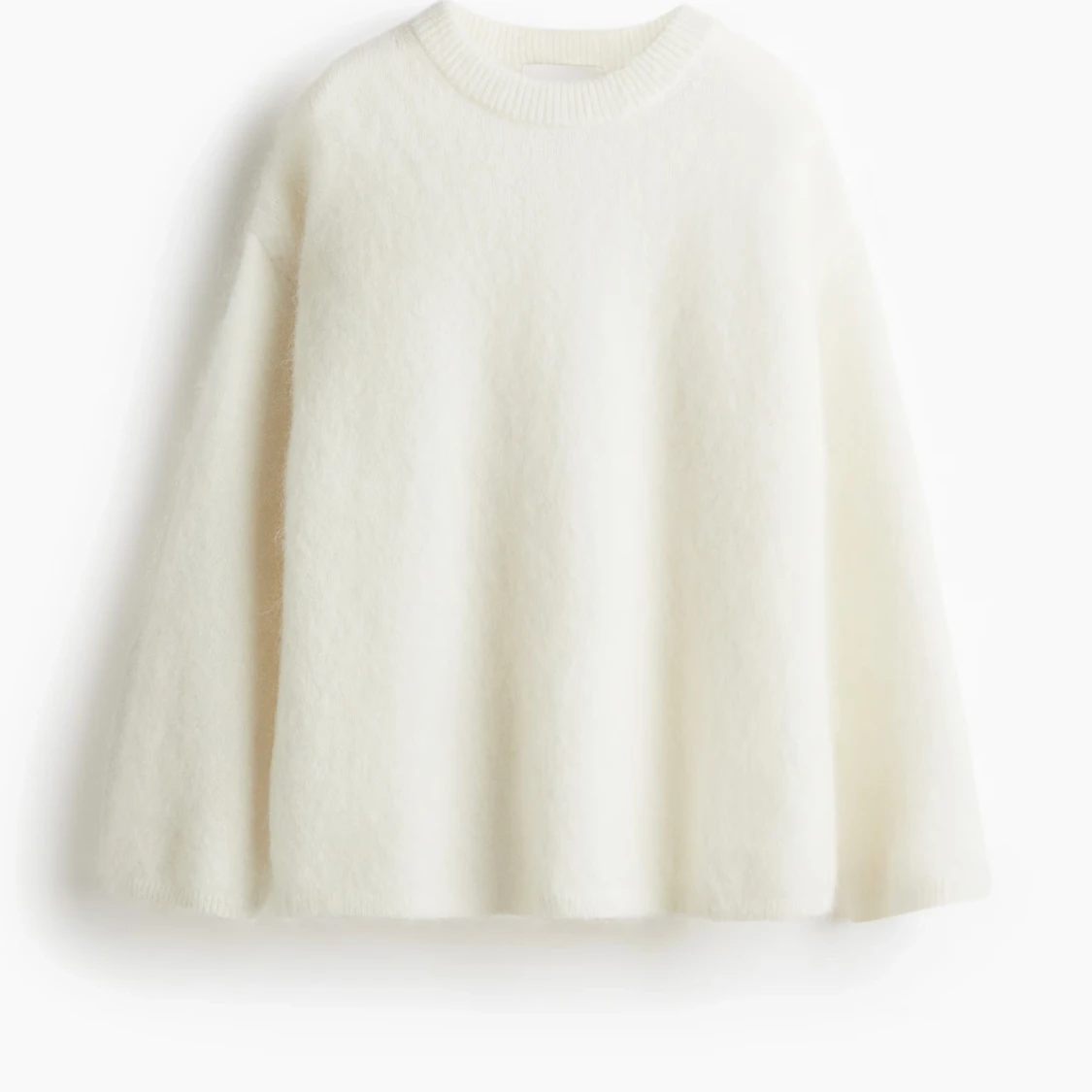 Vit stickad mohairmix hm