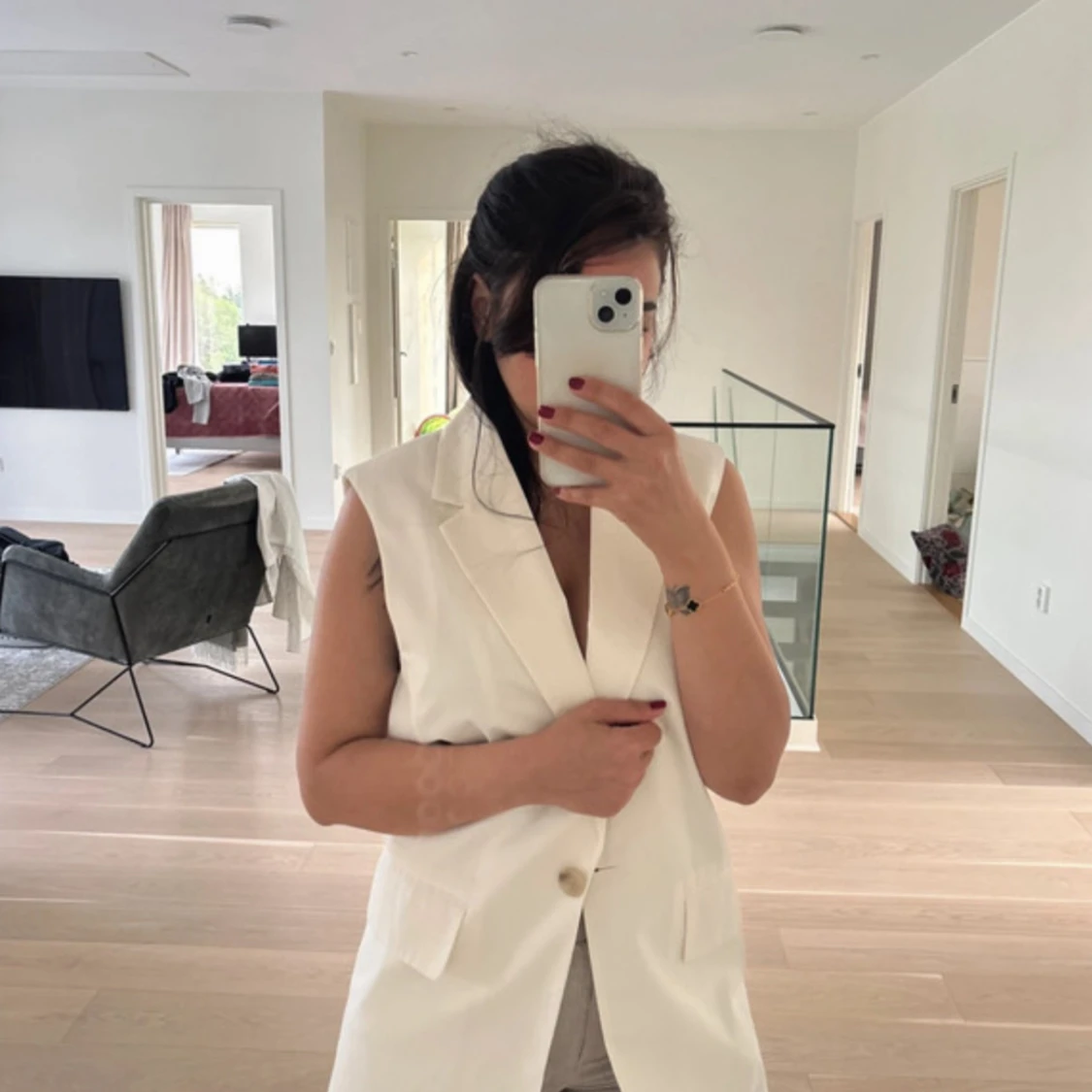 Vit kostymväst från H&M, XS - 2