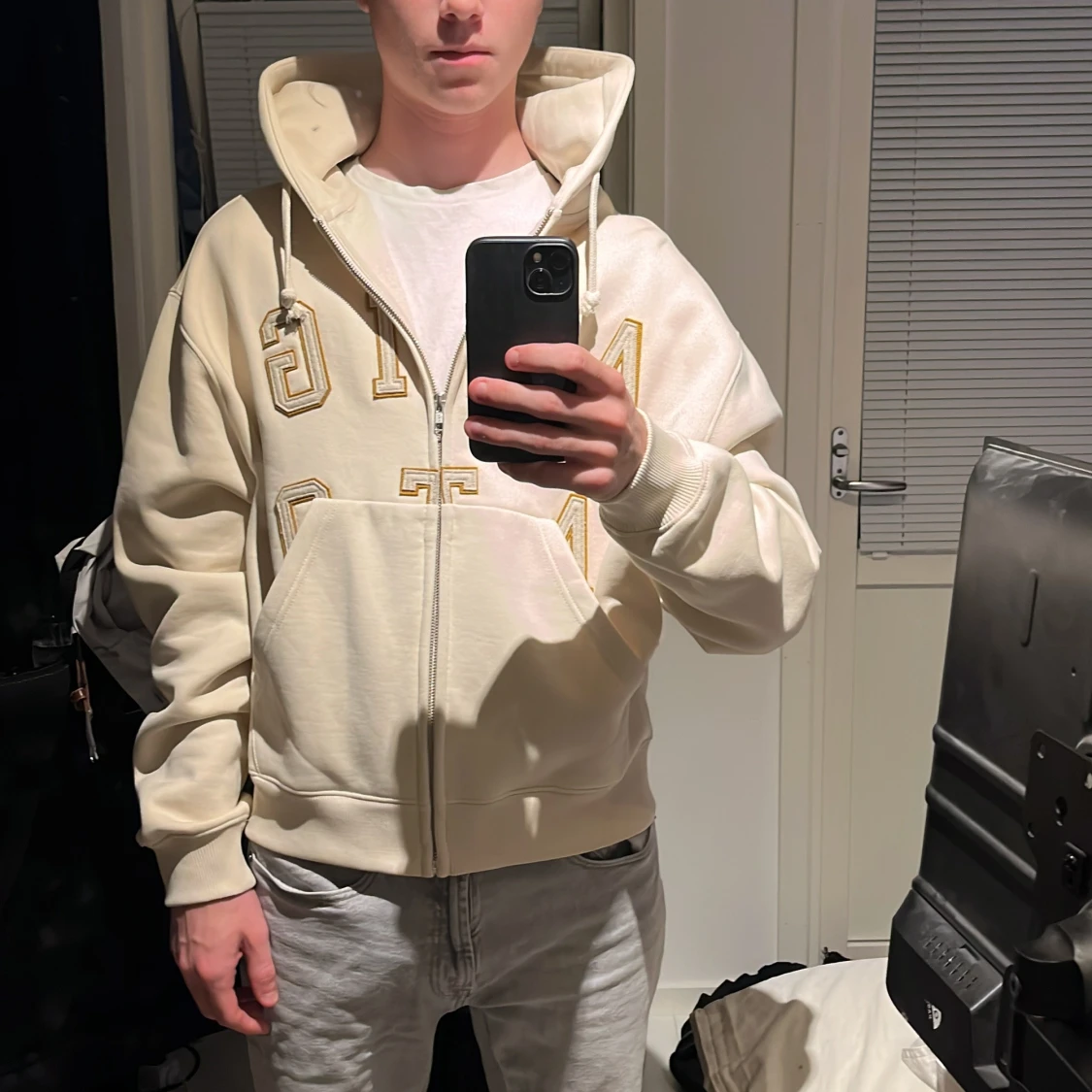 Beige Arigato Zip Hoodie