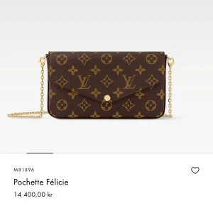 Louis Vuitton Pochette Félicie brun - Säljer en brun Pochette Félicie från Louis Vuitton med klassiskt monogrammönster och guldfärgad kedja. Guldkedjan är aldrig använd väskan är i ny skick. Köptes för några år sen men använd typ 3 ggr. Kvitto, dustbag och box med följes. 
