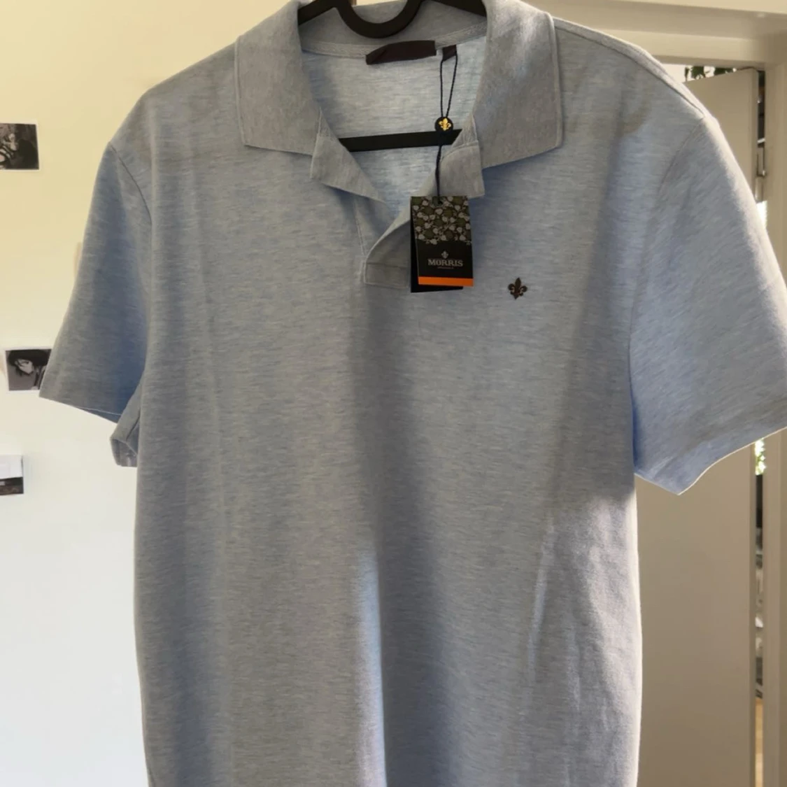 Ljusblå pikétröja från Morris