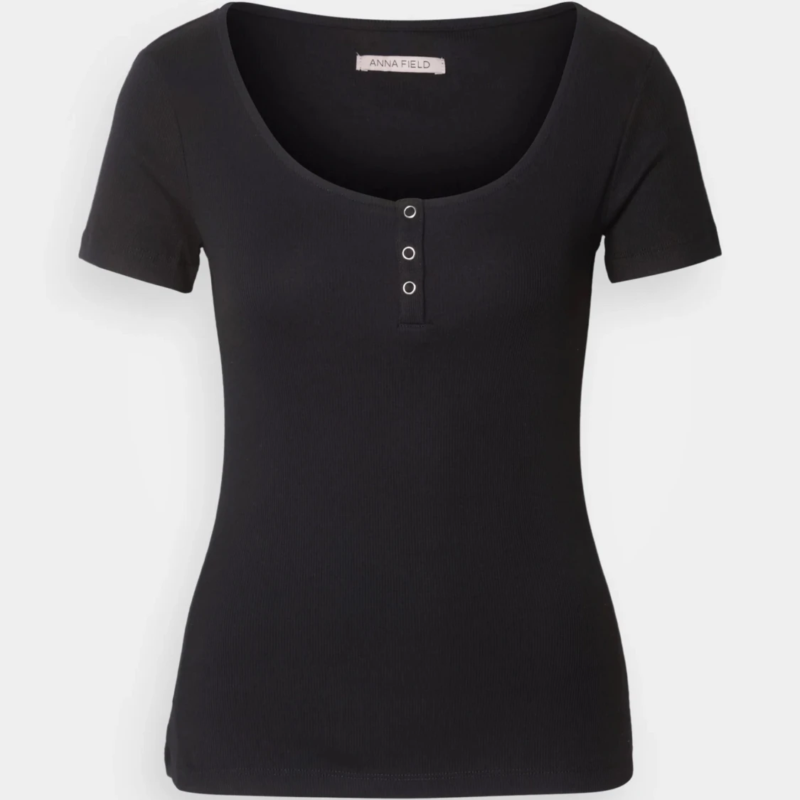 Svart ribbad topp från Anna Field