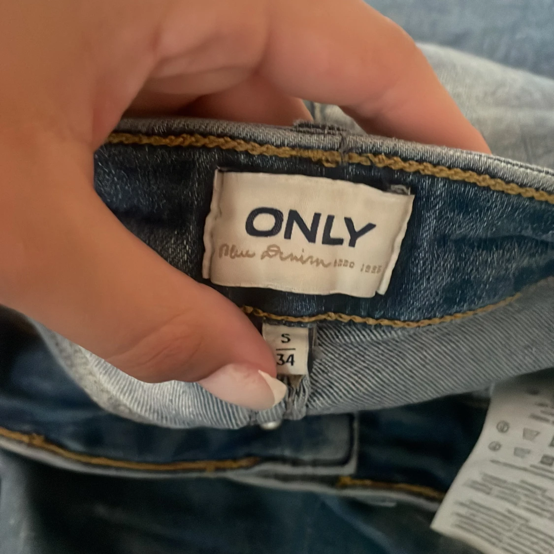 Blå flared jeans från ONLY, stl 34, S - 3