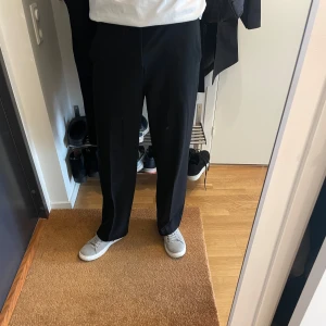 Svarta loose fit byxor - Svarta loose fit byxor från only & sons. Köpta på nlyman. Köpta förra året, använda ca 3ggr.   Storlek W31 L32 Jag är 185cm, 75kg och använder normalt medium i byxor.  Säljes pga garderobsrensing.