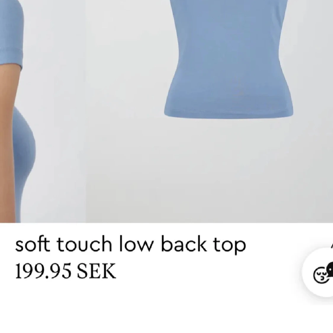 Ljusblå topp med öppen rygg - 1