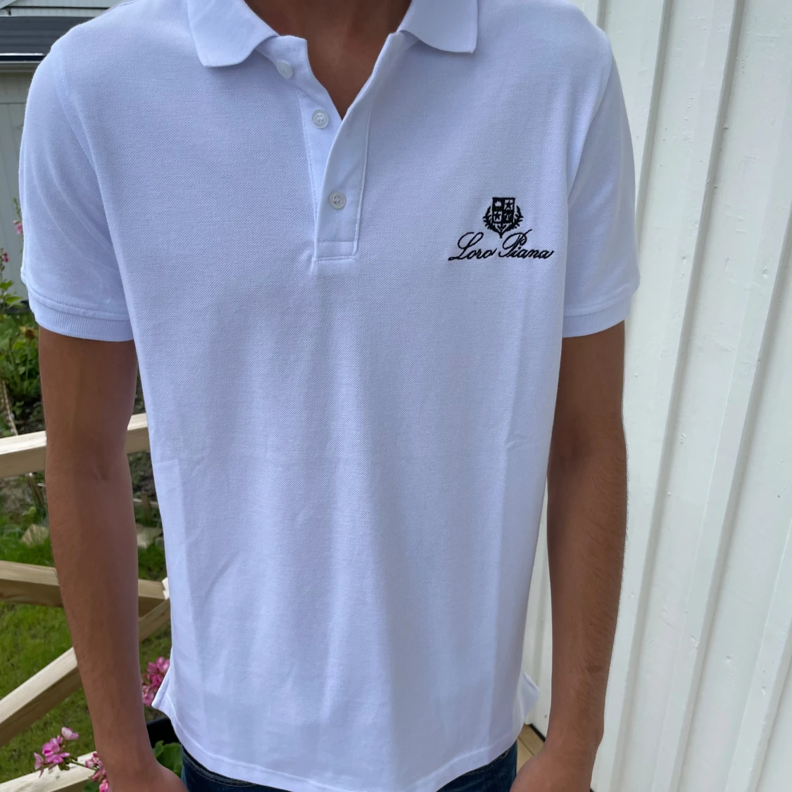 Vit pikétröja från Loro Piana