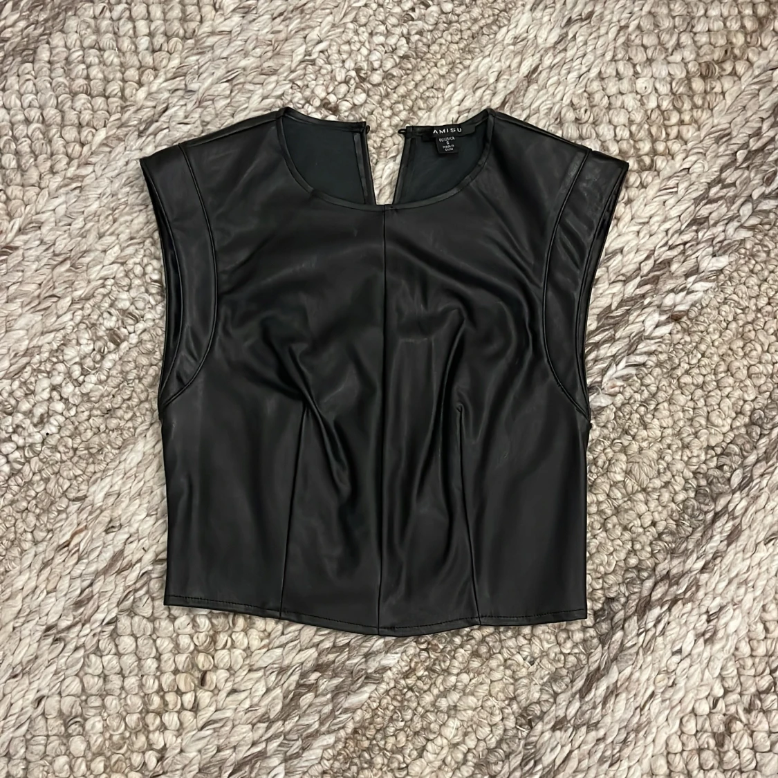 Svart läder topp 