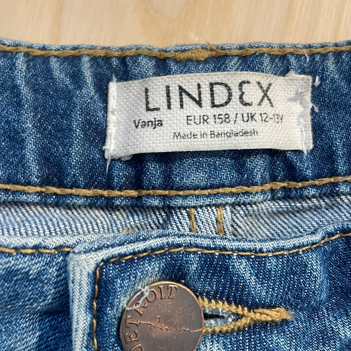 Blå wide jeans från Lindex, strl 158 - 1