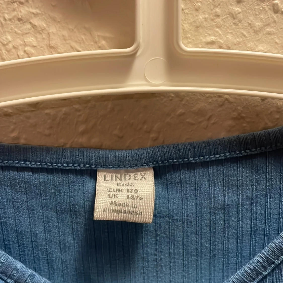 Blå ribbad topp med snörning Lindex - 2