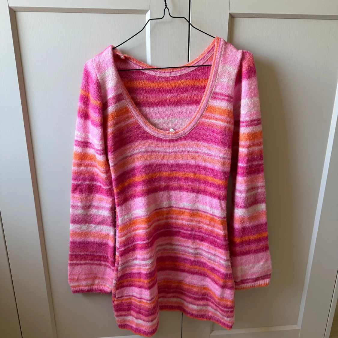 Randig rosa stickad tröja Nelly XS - 1