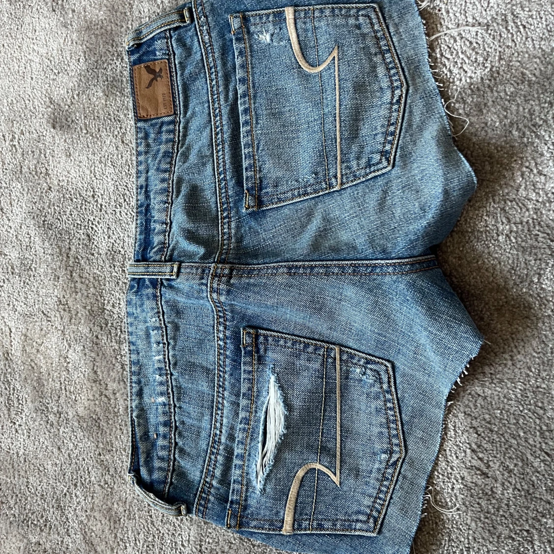 Lågmidjade jeansshorts - 3